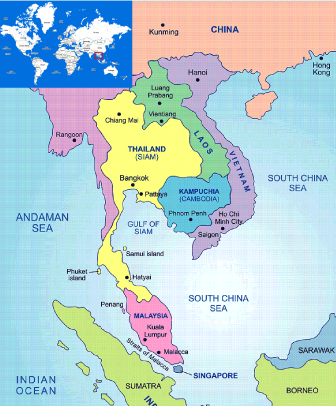 Mappa della Thailandia
